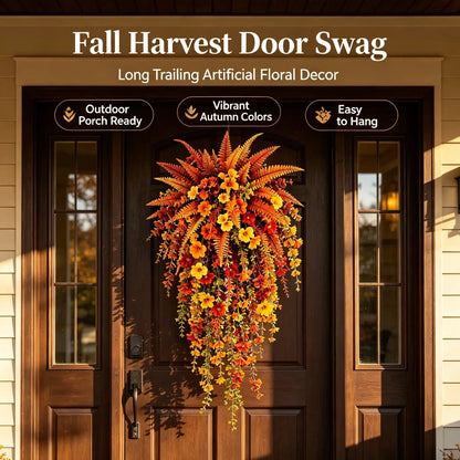 UV‑resistant artificial Boston fern plant, realistic large outdoor hanging autumn faux plant🍂 - image 3