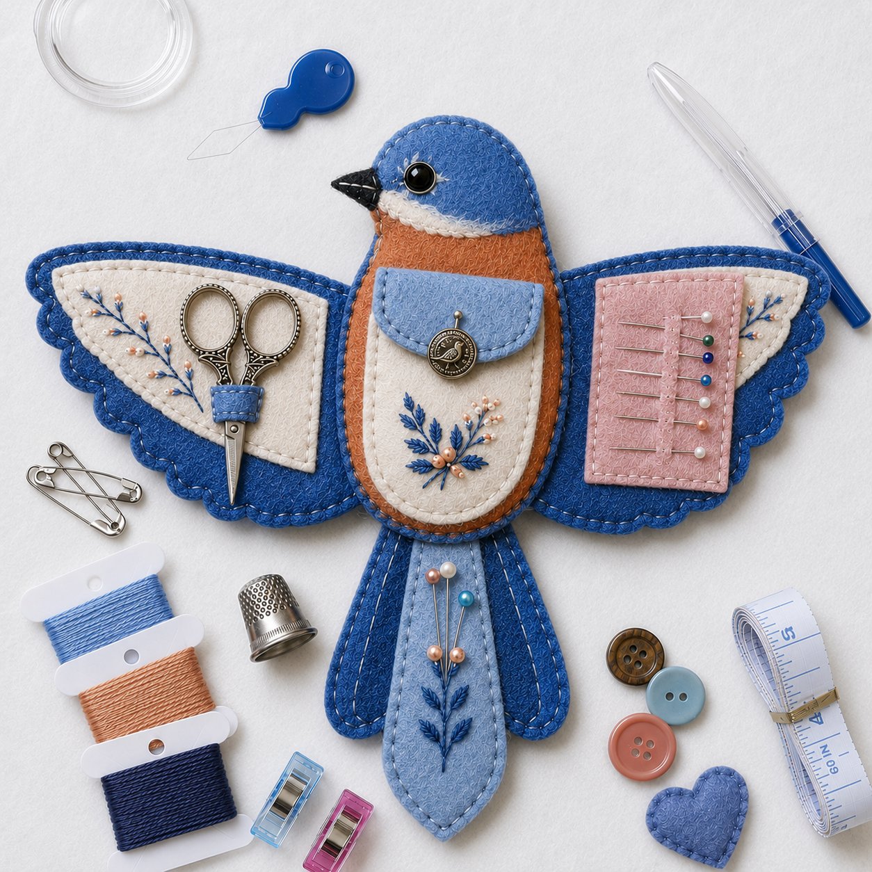 🐦 Bird-Shaped Felt Sewing Organizer DIY Kit - image 4