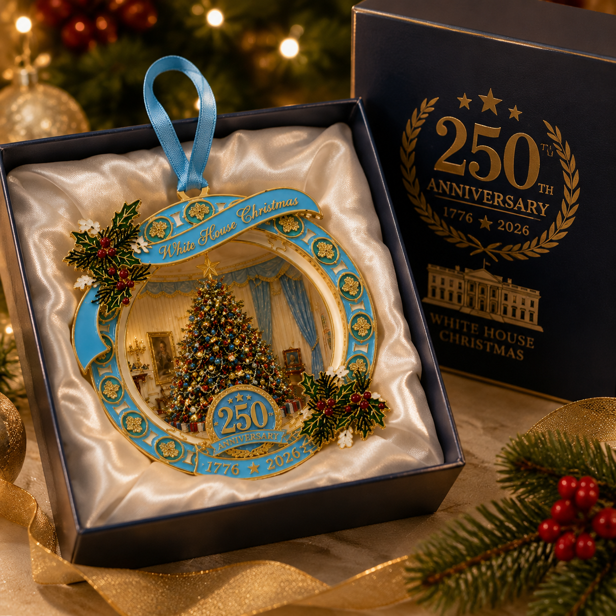 🔥Last 30pcs✨⏰ Limited anniversary edition✨49% OFF!🔥250th Anniversary View of the Christmas tree in the White House bedroom