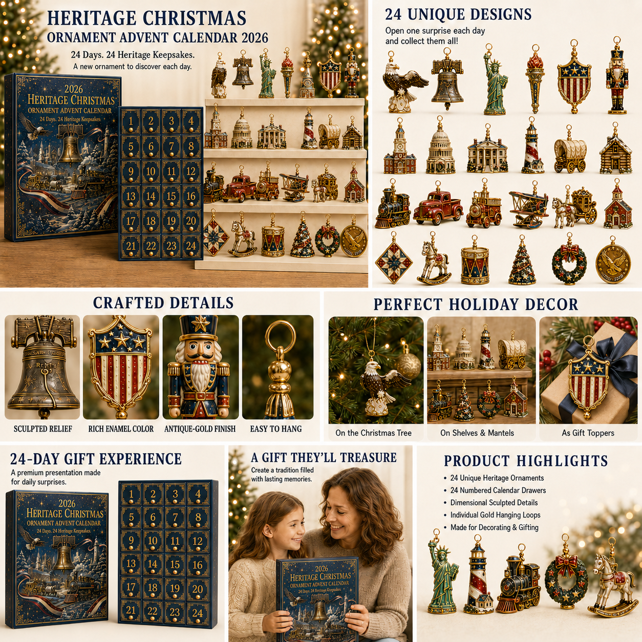 🔥Last 30pcs✨⏰ Limited anniversary edition✨49% OFF!🔥America 250th Anniversary Heritage Christmas Advent Calendar