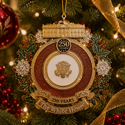 🔥White House 250th Anniversary Commemorative Medal Christmas Tree Ornament