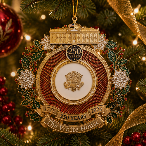 🔥White House 250th Anniversary Commemorative Medal Christmas Tree Ornament