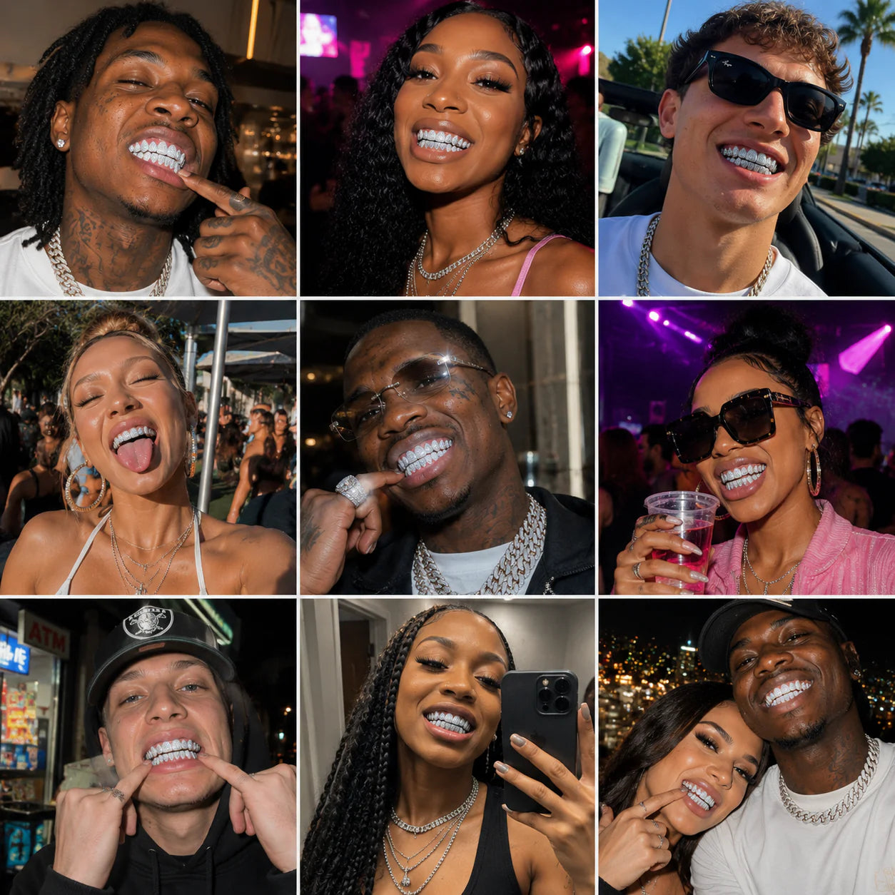 🔥💖HIP HOP DIAMOND GRILLZ - Full diamond crusted grillz for maximum shine