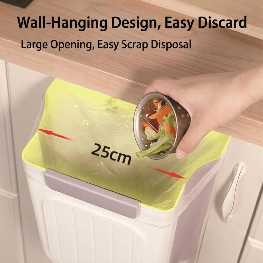 2026 New Hanging Bin for Kitchen Cabinet Doors, Plastic Folding Garbage Bin for Cabinet🗑️ - image 7