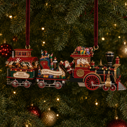 ✨Vintage-style steam train Christmas tree ornament