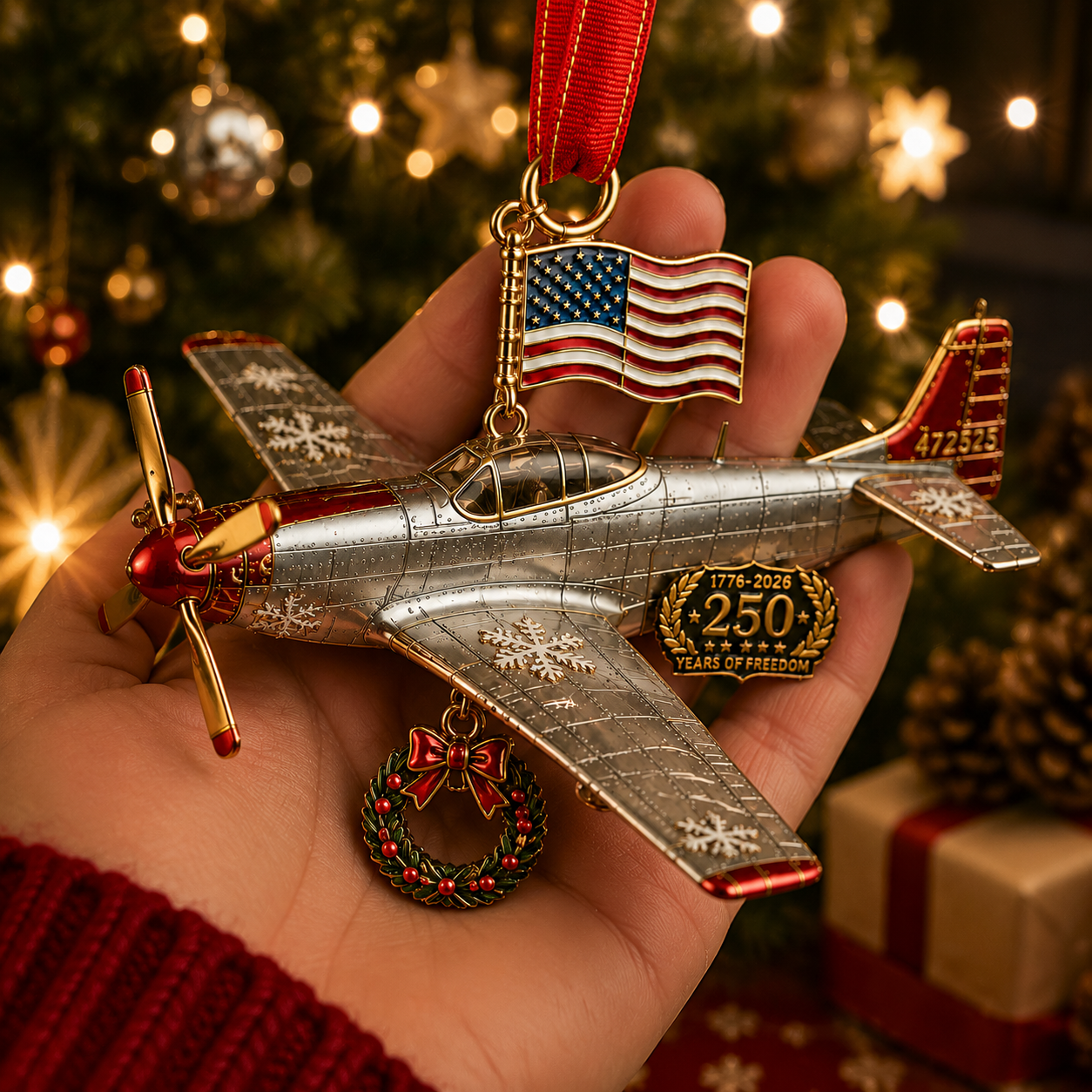 🔥Last 30pcs✨⏰ Limited anniversary edition✨49% OFF!🔥250th Anniversary Airplane-Shaped Christmas Ornament