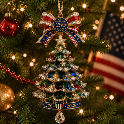 ✨ Limited anniversary edition✨⏰49% OFF!🔥America 250th Anniversary Crystal Christmas Tree Ornament
