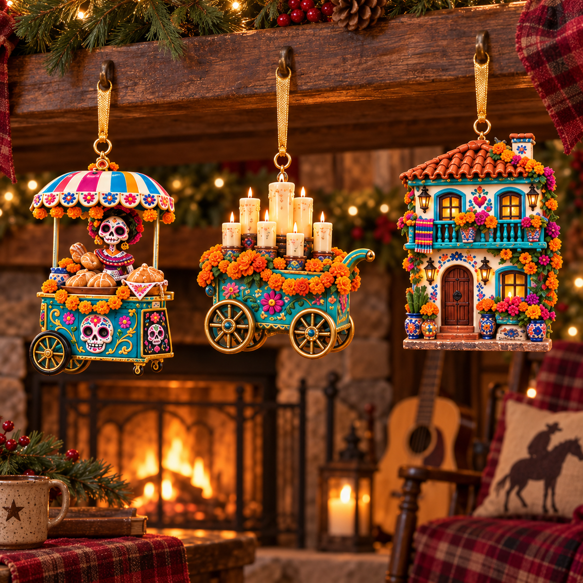 2026 Día de Muertos Village Ornaments – Miniature Market & Marigold Keepsake Collection - image 13