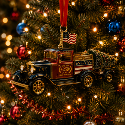 🔥Last 30pcs✨⏰ Limited anniversary edition✨49% OFF!🔥Patriotic Christmas Truck Ornament