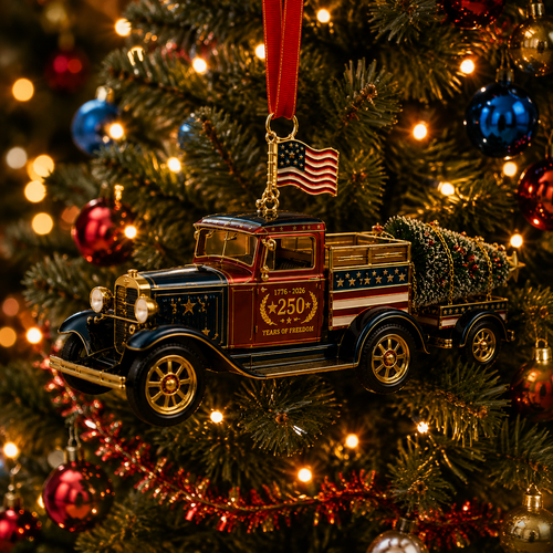 🔥Last 30pcs✨⏰ Limited anniversary edition✨49% OFF!🔥Patriotic Christmas Truck Ornament