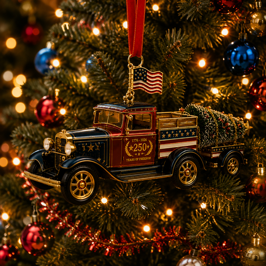 🔥Last 30pcs✨⏰ Limited anniversary edition✨49% OFF!🔥Patriotic Christmas Truck Ornament