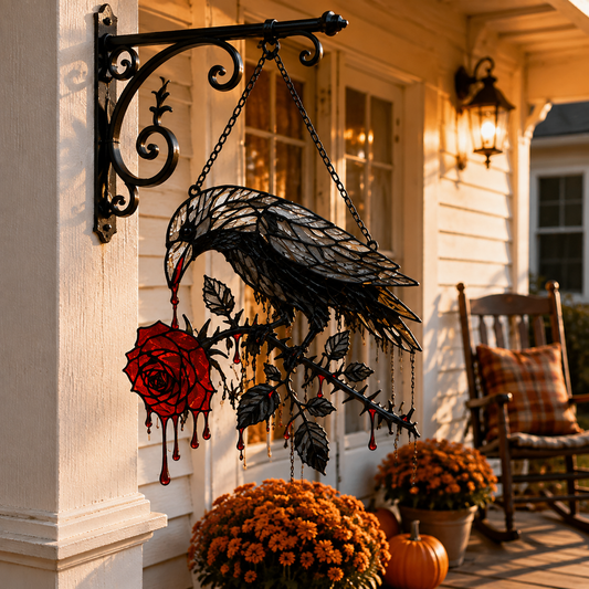 🔥🔥🔥Halloween Dripping-Blood Crow Decoration