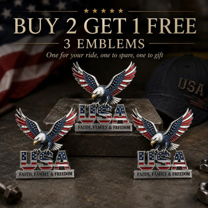 ★USA Faith, Family & Freedom★ Metal Emblem