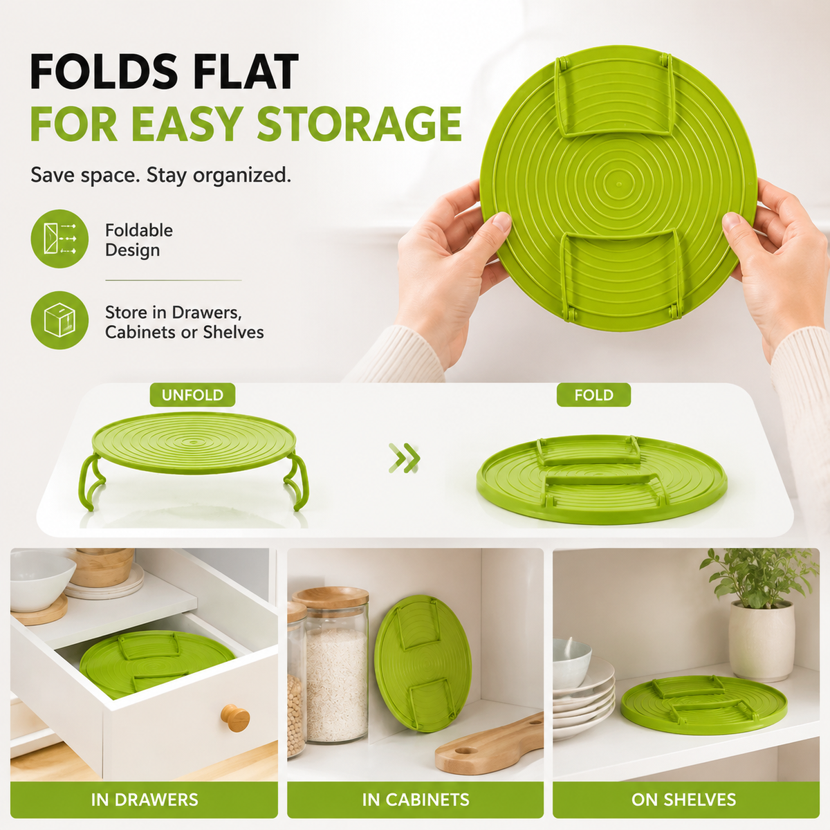 🍽️ Foldable Microwave Plate Stacker – 2-Level Heating Rack with Cool-Touch Handles for More Kitchen Space - image 4
