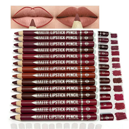 12Pcs Matte Lip Liner With Sharpener Set Waterproof Smudgeproof Precise Contour Lipstick Pens 🖌️ - image 5