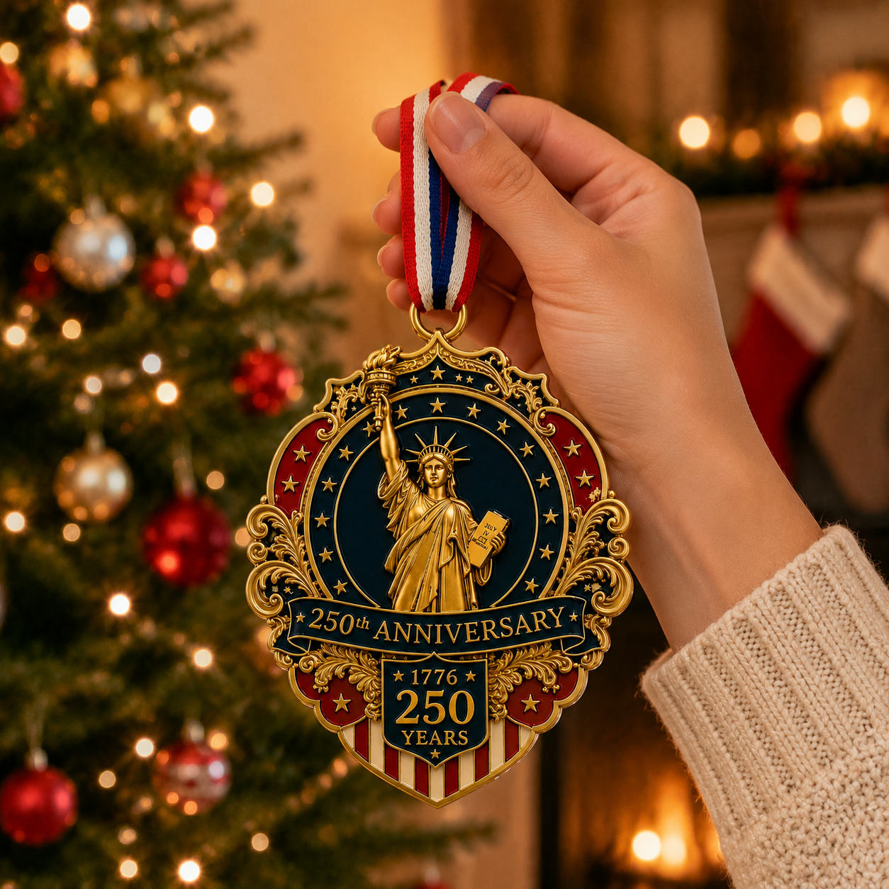 🔥Last 30pcs✨⏰ Limited anniversary edition✨49% OFF!🔥Statue of Liberty 250th Anniversary Christmas Tree Ornament