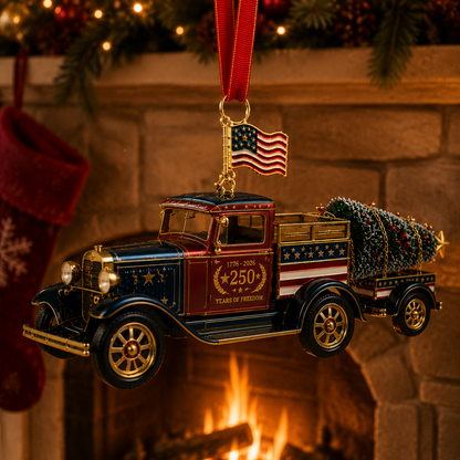 🔥Last 30pcs✨⏰ Limited anniversary edition✨49% OFF!🔥Patriotic Christmas Truck Ornament
