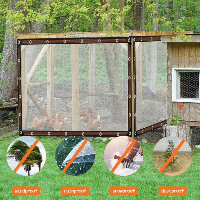 Clear Waterproof PE Tarp, Transparent Outdoor Cover with Metal Grommets🛡️ - image 2