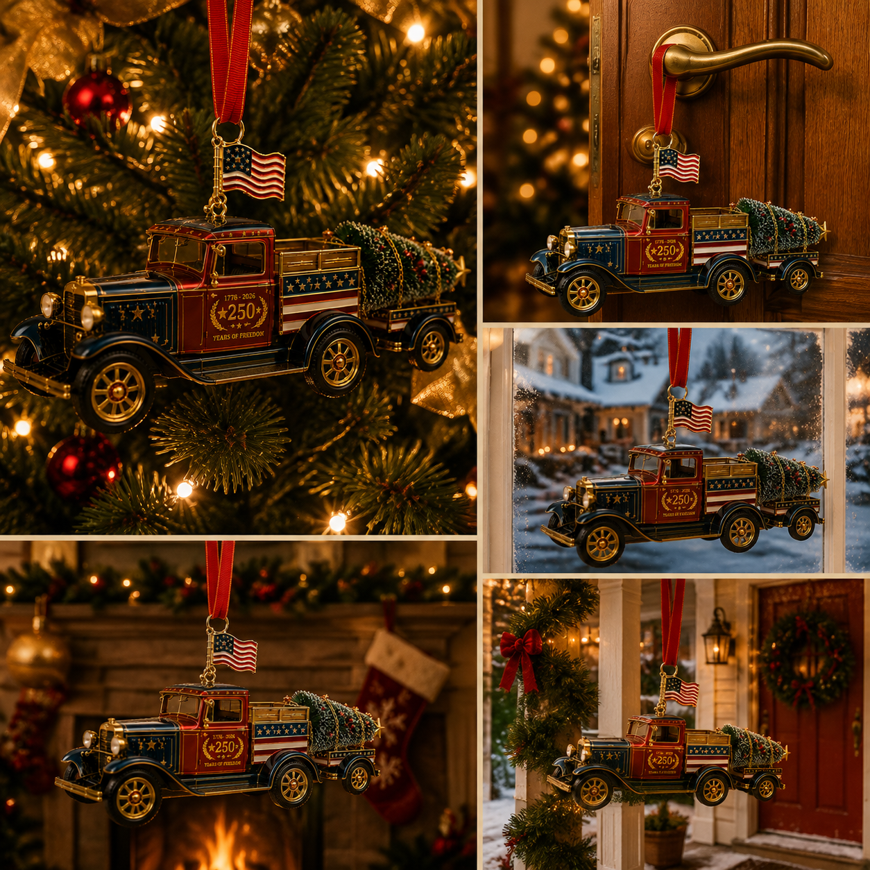 🔥Last 30pcs✨⏰ Limited anniversary edition✨49% OFF!🔥Patriotic Christmas Truck Ornament