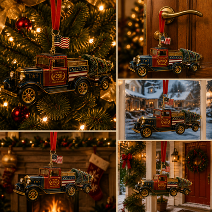 🔥Last 30pcs✨⏰ Limited anniversary edition✨49% OFF!🔥Patriotic Christmas Truck Ornament