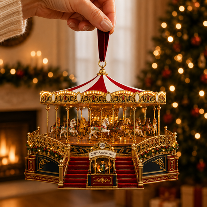✨Animated World's Fair Boardwalk Carousel Christmas Tree Ornament