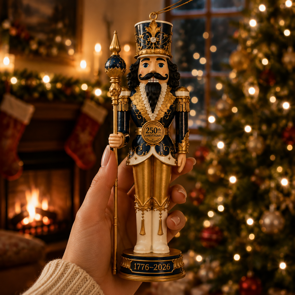 🔥Last 30pcs✨⏰ Limited anniversary edition✨49% OFF!🔥2026 America 250th Anniversary Midnight Blue Nutcracker King Ornament