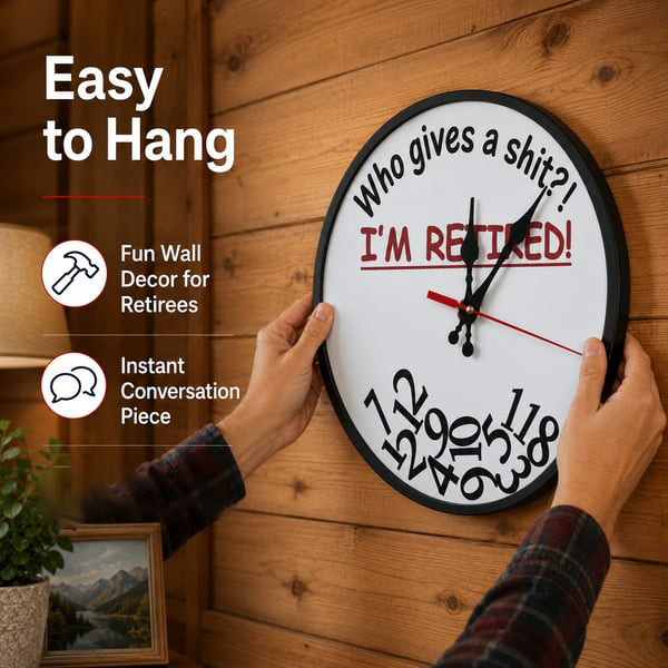 🔥Who Cares What Time It Is? You’re Retired! 🎉Funny Retirement Wall Clock - image 3