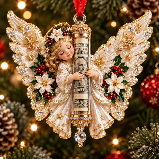 🎄 Christmas Angel Cash Holder Ornament - image 1