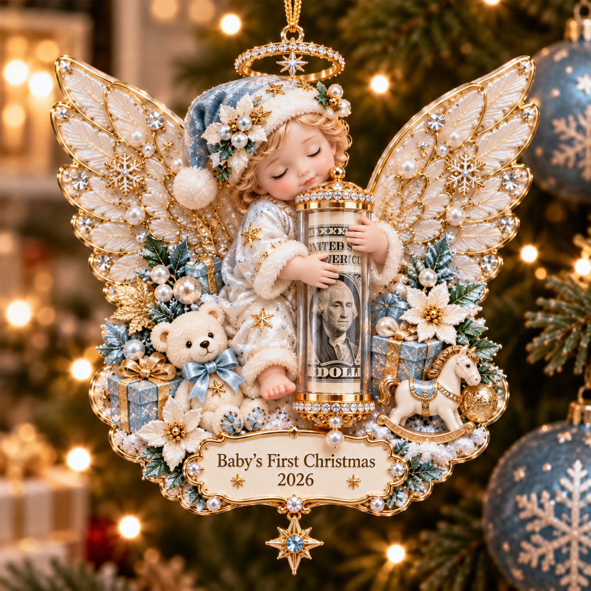 🎄 Christmas Angel Cash Holder Ornament - image 4