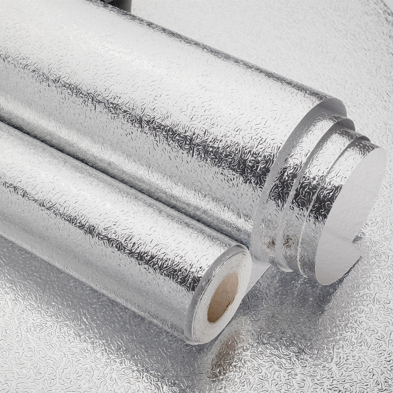 Kitchen Waterproof Oil Proof Aluminum Foil Sticker, Silver Texture Peel🧽 - image 18