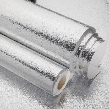 Kitchen Waterproof Oil Proof Aluminum Foil Sticker, Silver Texture Peel🧽 - image 18