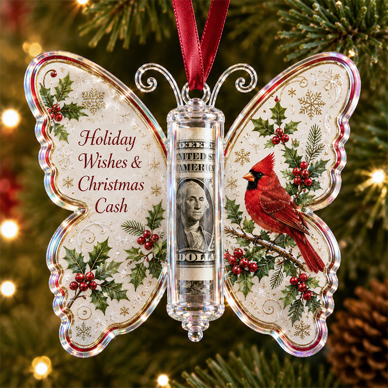 ❤️🔥Last 30pcs🔥🦋💵 Christmas Cash Gift Butterfly Ornament – Holiday Money Holder Keepsake 🎄✨