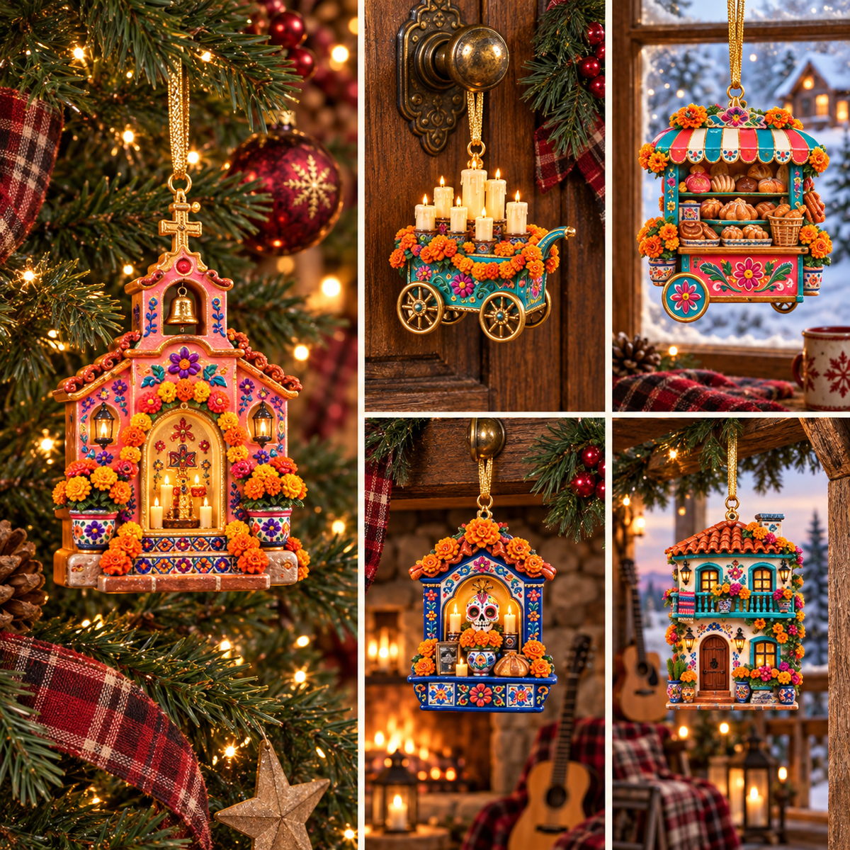 2026 Día de Muertos Village Ornaments – Miniature Market & Marigold Keepsake Collection - image 22