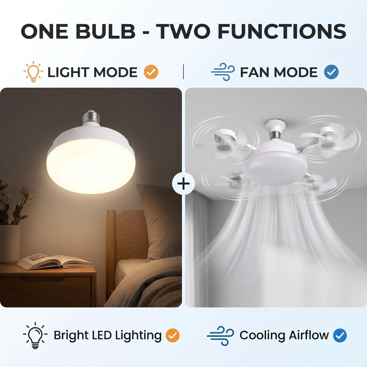 2026 New E27 Socket Ceiling Fan Light - image 3