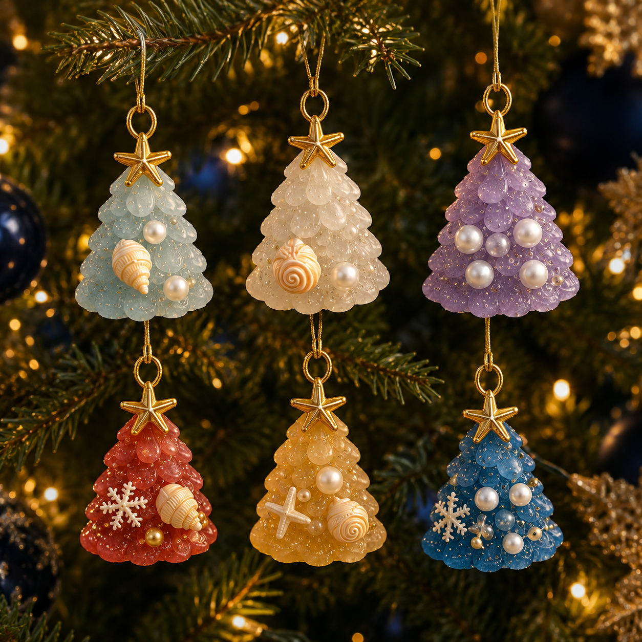 🔥Last 30pcs✨⏰ Limited anniversary edition✨49% OFF!🔥Sea Glass Christmas Tree Ornament Advent Calendar