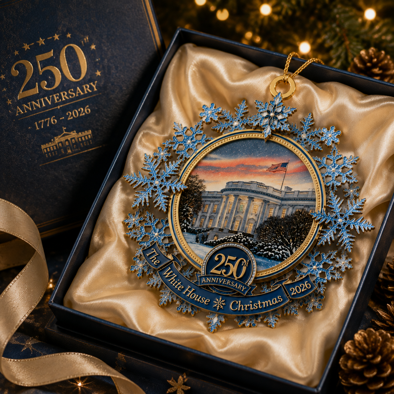 🔥Last 30pcs✨⏰ Limited anniversary edition✨49% OFF!🔥White House 250th Anniversary Commemorative Snowflake Ornament