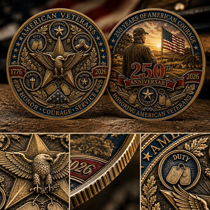 🇺🇸 Limited Edition 250th Anniversary Commemorative Veteran Coin (1776-2026) | The Ultimate Keepsake & Challenge Coin 🦅 - image 4