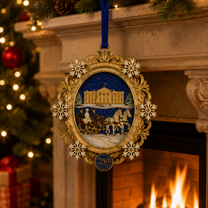 🔥Last 50pcs✨⏰ Limited anniversary edition✨49% OFF!🔥White House Snowy Christmas Night Commemorative Ornament