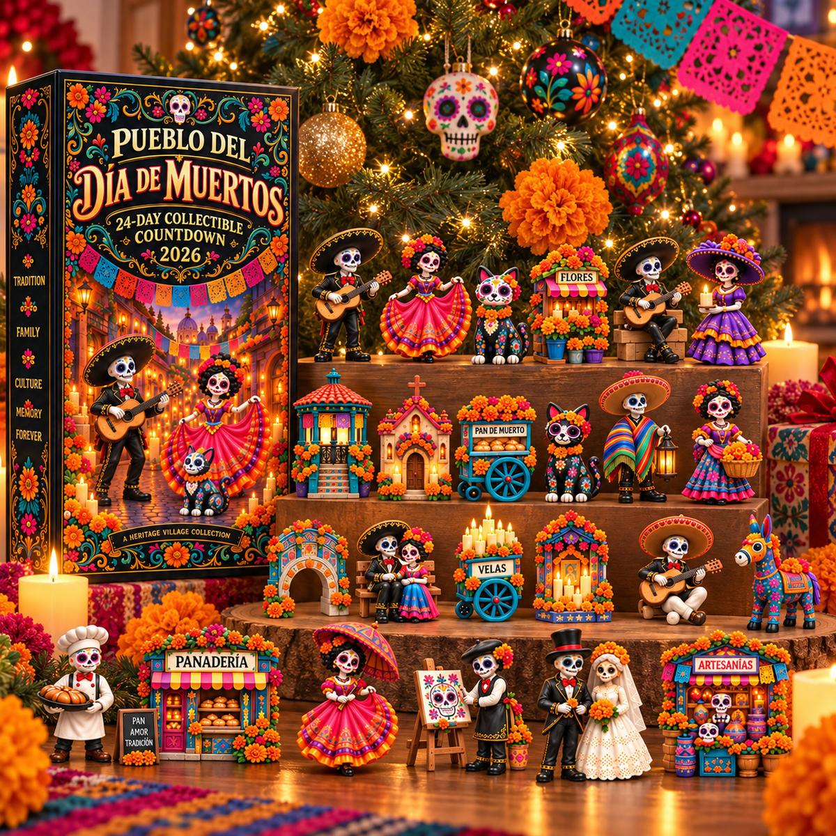 Pueblo del Día de Muertos 2026 – 24-Day Day of the Dead Collectible Countdown Calendar with 24 Unique Miniatures - image 6