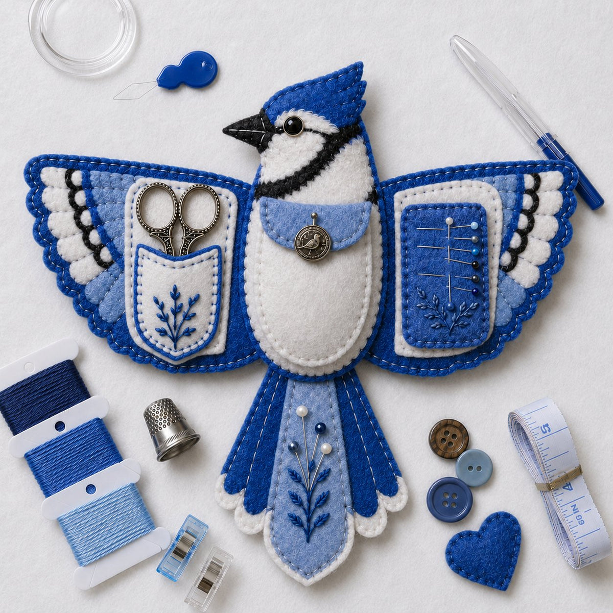 🐦 Bird-Shaped Felt Sewing Organizer DIY Kit - image 3