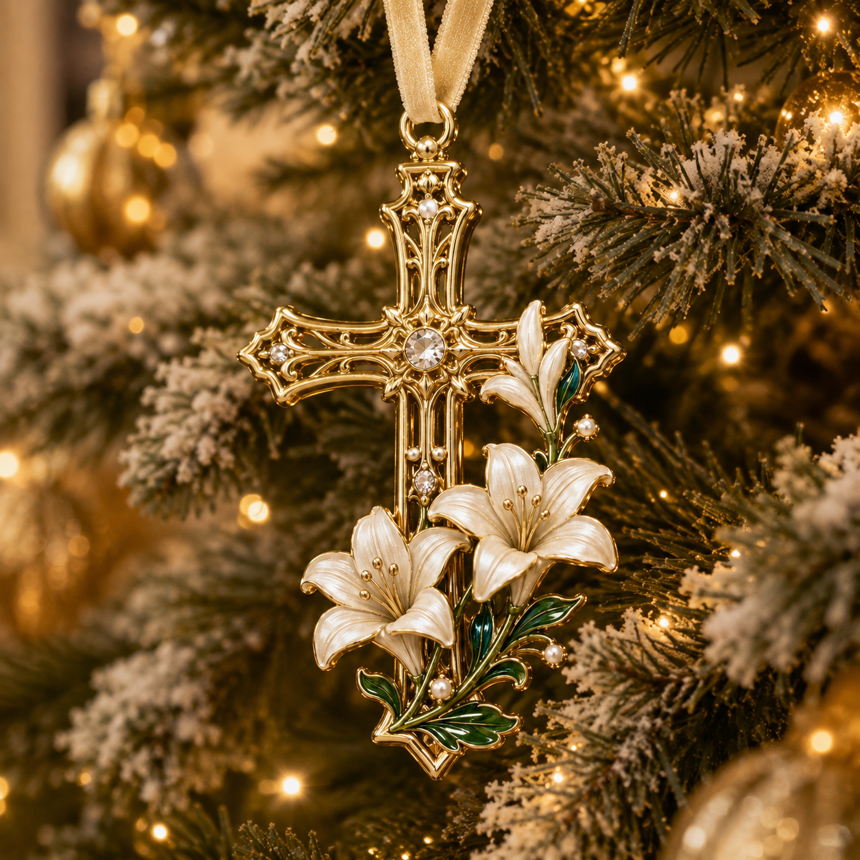 ✨Cross-shaped Christmas tree ornament