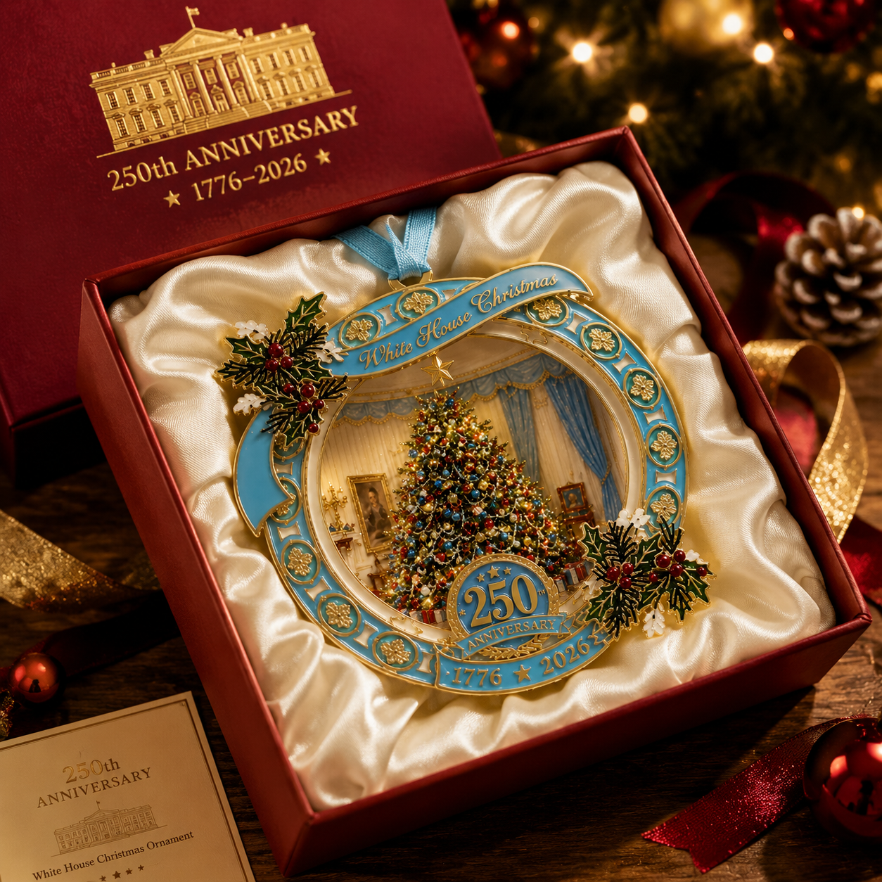 🔥Last 30pcs✨⏰ Limited anniversary edition✨49% OFF!🔥250th Anniversary View of the Christmas tree in the White House bedroom