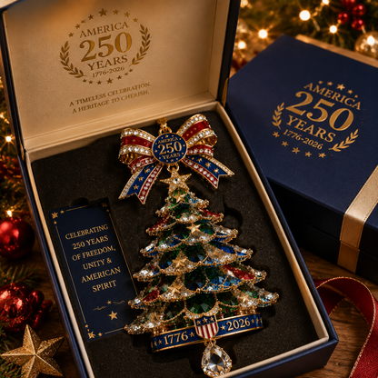 ✨ Limited anniversary edition✨⏰49% OFF!🔥America 250th Anniversary Crystal Christmas Tree Ornament