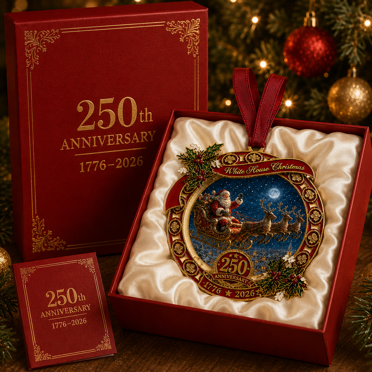 🔥Last 30pcs✨⏰ Limited anniversary edition✨49% OFF!🔥250th Anniversary Edition Santa's Sleigh Scene Ornament
