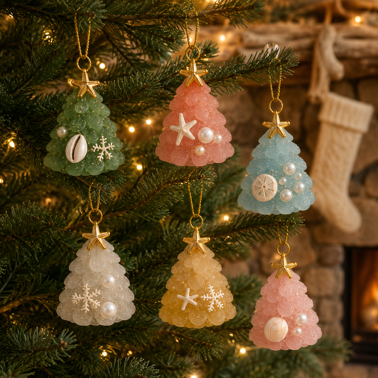 🔥Last 30pcs✨⏰ Limited anniversary edition✨49% OFF!🔥Sea Glass Christmas Tree Ornament Advent Calendar