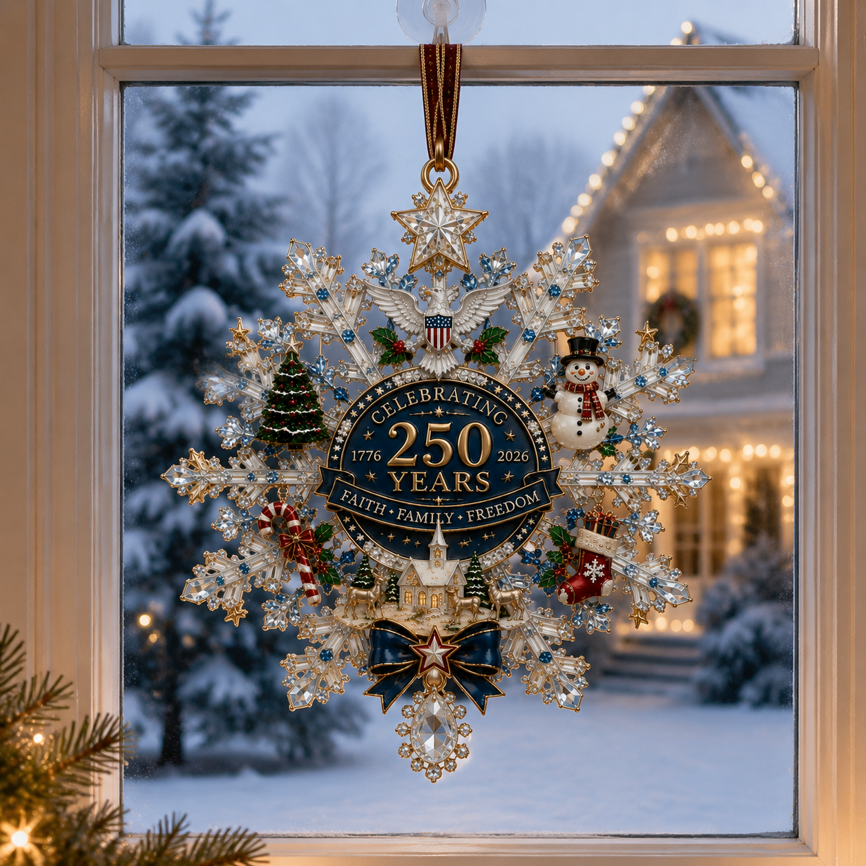 🔥Last 40 pcs✨⏰ Limited anniversary edition✨49% OFF!🔥Shimmering Silver Christmas Commemorative Snowflake Ornament