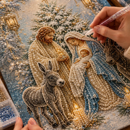🎉🎄 Limited Edition!🔥🌟 Nativity Scene Diamond Painting Kit - image 3