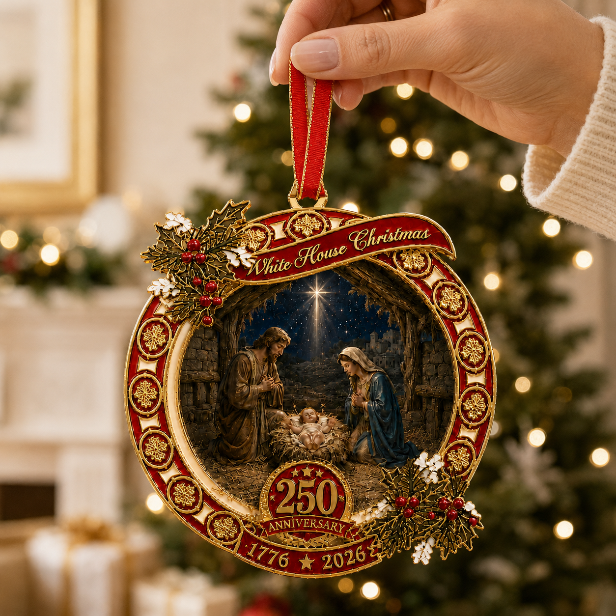 🔥Last 30pcs✨⏰ Limited anniversary edition✨49% OFF!🔥250th Anniversary Nativity Scene Christmas Ornament