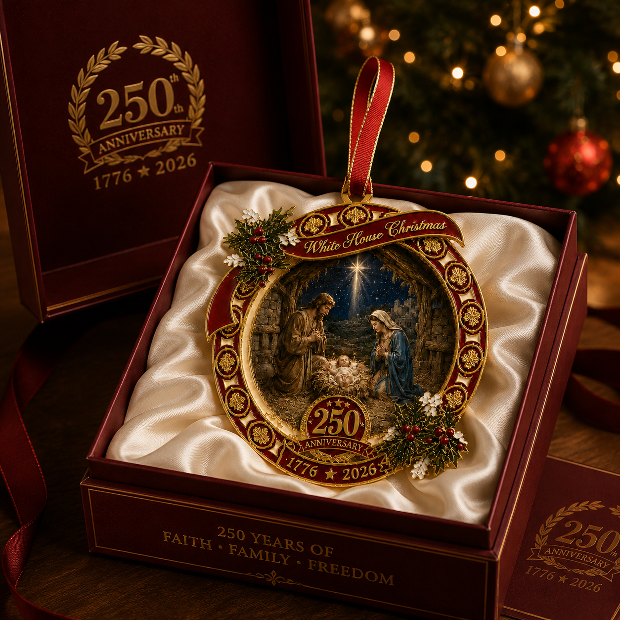 🔥Last 30pcs✨⏰ Limited anniversary edition✨49% OFF!🔥250th Anniversary Nativity Scene Christmas Ornament