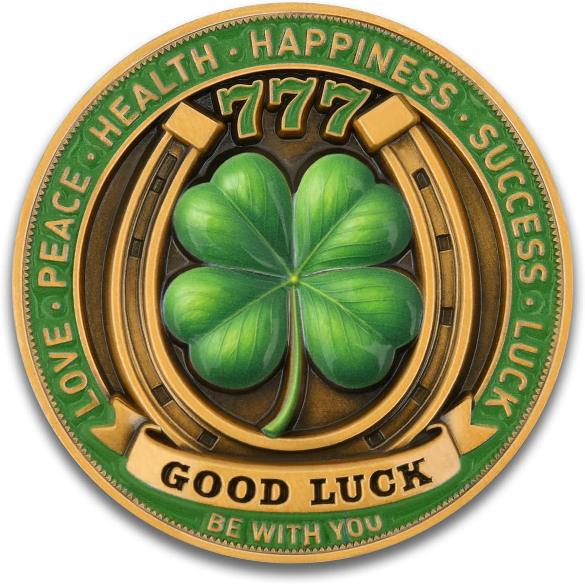 Lucky Elephant Coin with 4-Leaf Clover - image 2